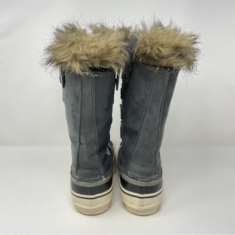 Nora Boots with Faux‎ Fur Trim in Blue Faux Suede Combo Size 7 1/2